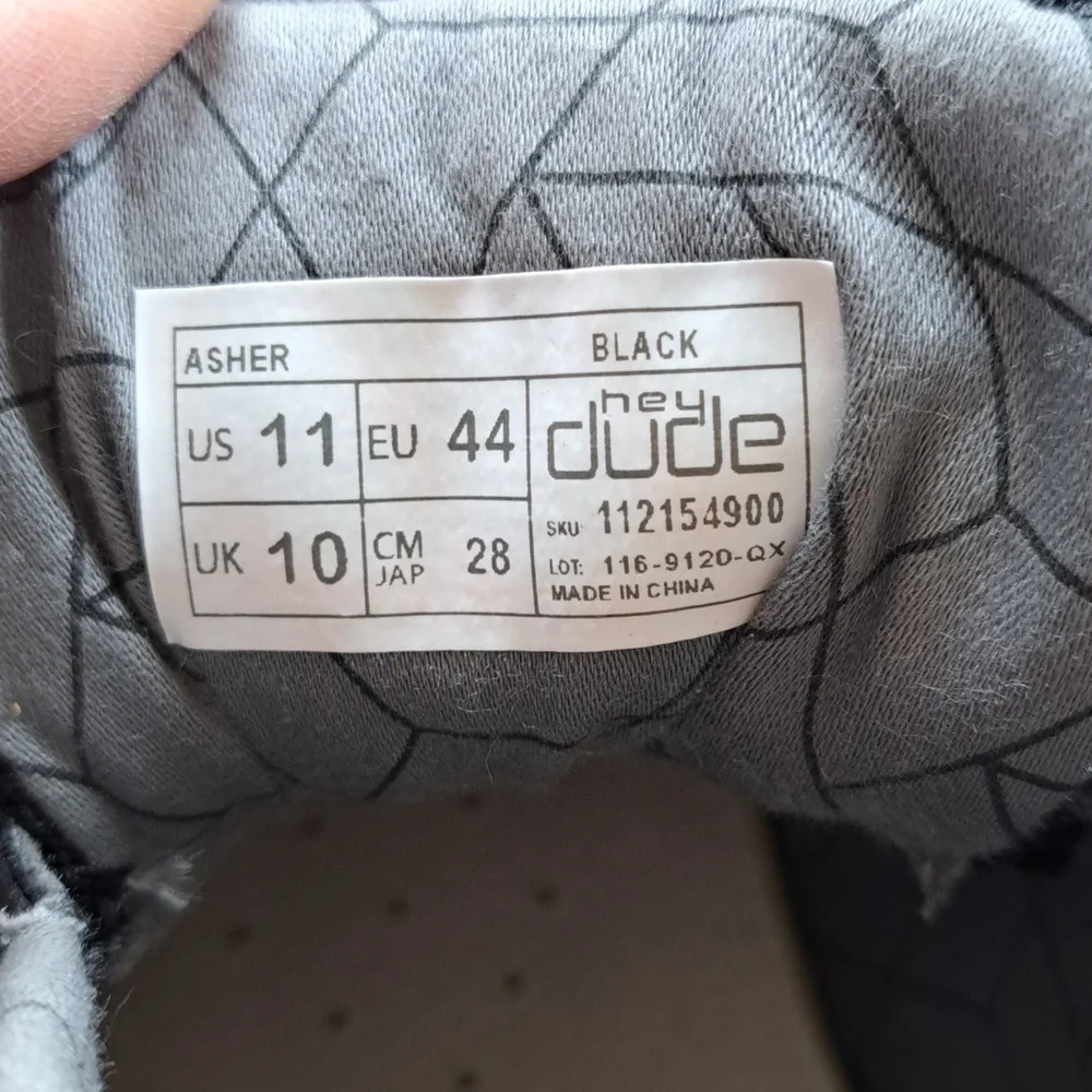 Hey Dude Black and Gray Men's Sneakers - Picture 6 of 12